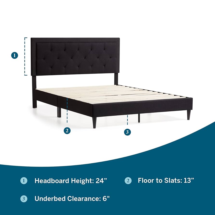 Amazon.com: LUCID Upholstered Platform Bed Frame with